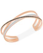 Swarovski Rose Gold-tone Crisscross Crystal Cuff Bracelet