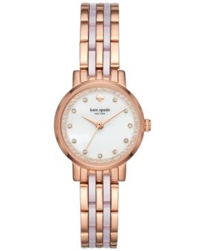 Kate Spade New York Women's Mini Monterey Rose Gold-tone Stainless Steel And Blush Pink Acetate Bracelet Watch 24mm Ksw1265