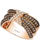 Le Vian Chocolatier Pleated Diamond X Ring (3/4 Ct. T.w.) In 14k Rose Gold