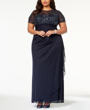 Xscape Plus Size Embellished Empire-waist Gown