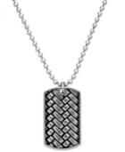 Men's Woven Dog Tag Pendant Necklace In Stainless Steel