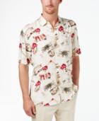 Tasso Elba Men's Santa Postcard-print Shirt, Created For Macy's