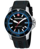 Wenger Men's Swiss Sea Force Black Silicone Rubber Strap Watch 43mm 0641.104