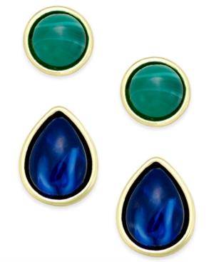 Charter Club Gold-tone Stone Duo Earring Stud