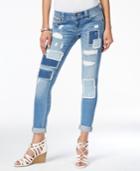 Miss Me Ripped Patchwork Medium Blue Wash Skinny Jeans