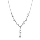2028 Silver-tone Crystal Vine Necklace 16 Adjustable