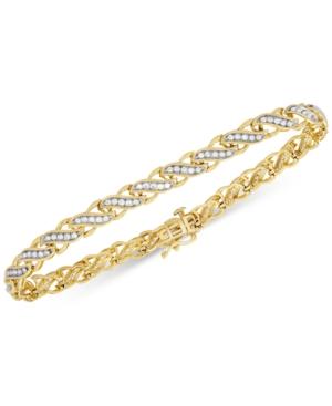 Diamond Swirl Link Bracelet (1 Ct. T.w.) In 14k Gold