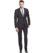 Dkny Charcoal Grid Extra Slim-fit Suit