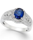 Sapphire (1-3/8 Ct. T.w.) And Diamond (1/3 Ct. T.w.) Ring In 14k White Gold