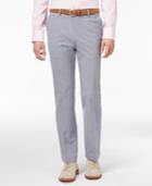 Tommy Hilfiger Men's Slim-fit Blue And White Gingham Stretch Performance Pants
