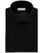 Calvin Klein Men's Steel Slim-fit Non-iron Performance Black And White Print Dress Shirt