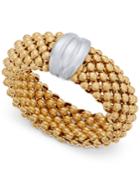 Two-tone Mesh Ring In Sterling Silver & 14k Gold-plated Sterling Silver