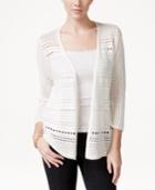 Style & Co. Striped Pointelle Cardigan, Only At Macy's
