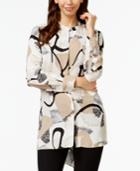 Alfani Petite Button-down Hi-low Tunic, Only At Macy's