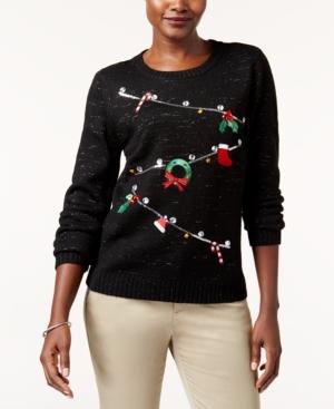 Karen Scott Holiday Clothesline Sweater, Created For Macy's