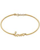 Scripted Love Bangle Bracelet In 10k Gold