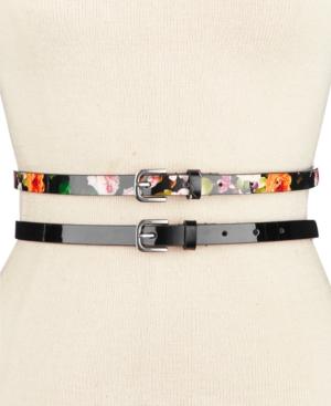 Style & Co. Patent Floral 2 For 1 Belts, Only At Macy's