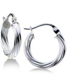 Giani Bernini Twist Hoop Earrings In Sterling Silver, Created For Macy's