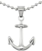 Legacy For Men By Simone I. Smith Anchor 24 Pendant Necklace In Stainless Steel