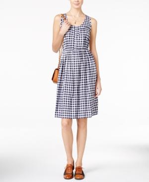 Maison Jules Sleeveless Gingham Dress, Only At Macy's