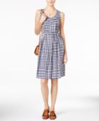 Maison Jules Sleeveless Gingham Dress, Only At Macy's
