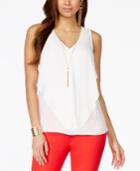 Thalia Sodi Embellished Cascade Sleeveless Top, Only At Macy's