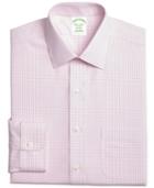 Brooks Brothers Men's Milano Extra-slim Fit Non-iron Pink Tonal Check Dress Shirt