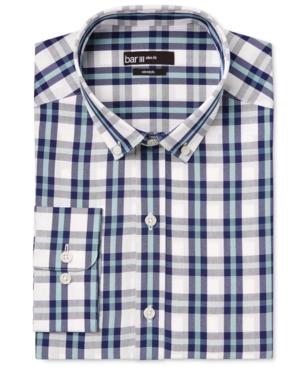 Bar Iii Men's Slim-fit Mint Mega-check Dress Shirt, Only At Macy's