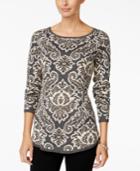 Charter Club Petite Paisley Sweater, Only At Macy's