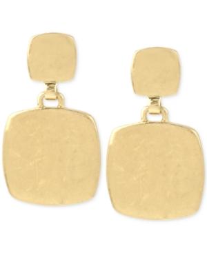 Kenneth Cole New York Gold-tone Polished Square Drop Earrings