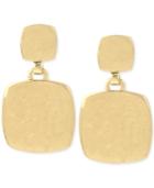 Kenneth Cole New York Gold-tone Polished Square Drop Earrings