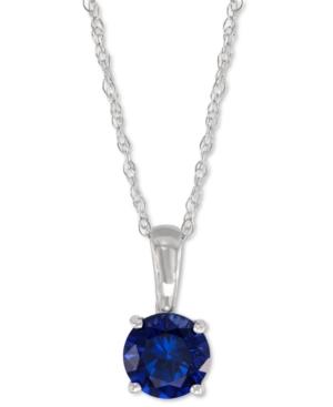 Lab-created Sapphire Pendant Necklace (5/8 Ct. T.w.) In 14k White Gold