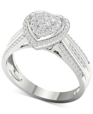 Diamond Heart Ring (1/2 Ct. T.w.) In Sterling Silver