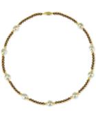 Cultured Freshwater Baroque Pearl (10mm) And Smoky Quartz (36 Ct. T.w.) 18 Necklace In 14k Gold