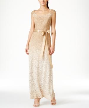 R & M Richards Ombre Lace Maxi Dress