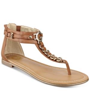 G By Guess Women's Daniel T-strap Flat Sandals Women's Shoes