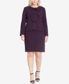 Tahari Asl Ruffle-front Zippered Skirt Suit