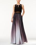 Betsy & Adam Illusion 2-pc. Ombre A-line Gown