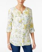 Jm Collection Floral-print Shirt, Only At Macy's