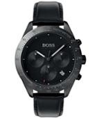 Boss Hugo Boss Men's Chronograph Talent Black Leather Strap Watch 42mm