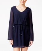 City Studios Juniors' Crocheted-back Drawstring A-line Dress