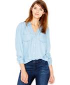 Maison Jules Long-sleeve Chambray Shirt, Only At Macy's