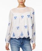 Endless Rose Embroidered Crochet-lace Top