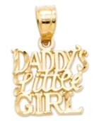 14k Gold Charm, Daddy's Little Girl Charm