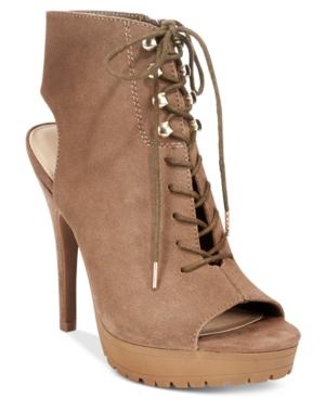 Bar Iii Emiko Lace-up Suede Heels, Only At Macy's Women's Shoes