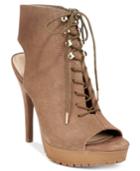 Bar Iii Emiko Lace-up Suede Heels, Only At Macy's Women's Shoes