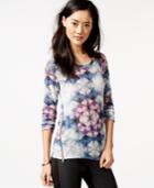 Bar Iii Kaleidoscope-print Zip-detail Snit Top, Only At Macy's