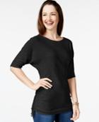 Style & Co. Elbow-sleeve Ruched Top, Only At Macy's