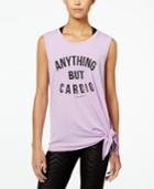 Jessica Simpson The Warm Up Juniors' Tie-hem Graphic Tank Top