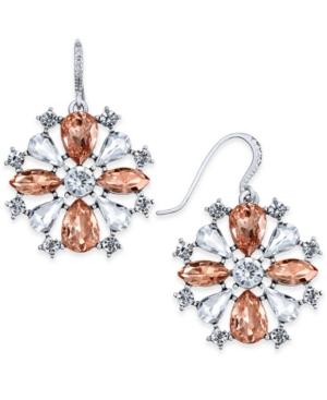 Charter Club Silver-tone Clear & Pink Crystal Drop Earrings, Only At Macy's